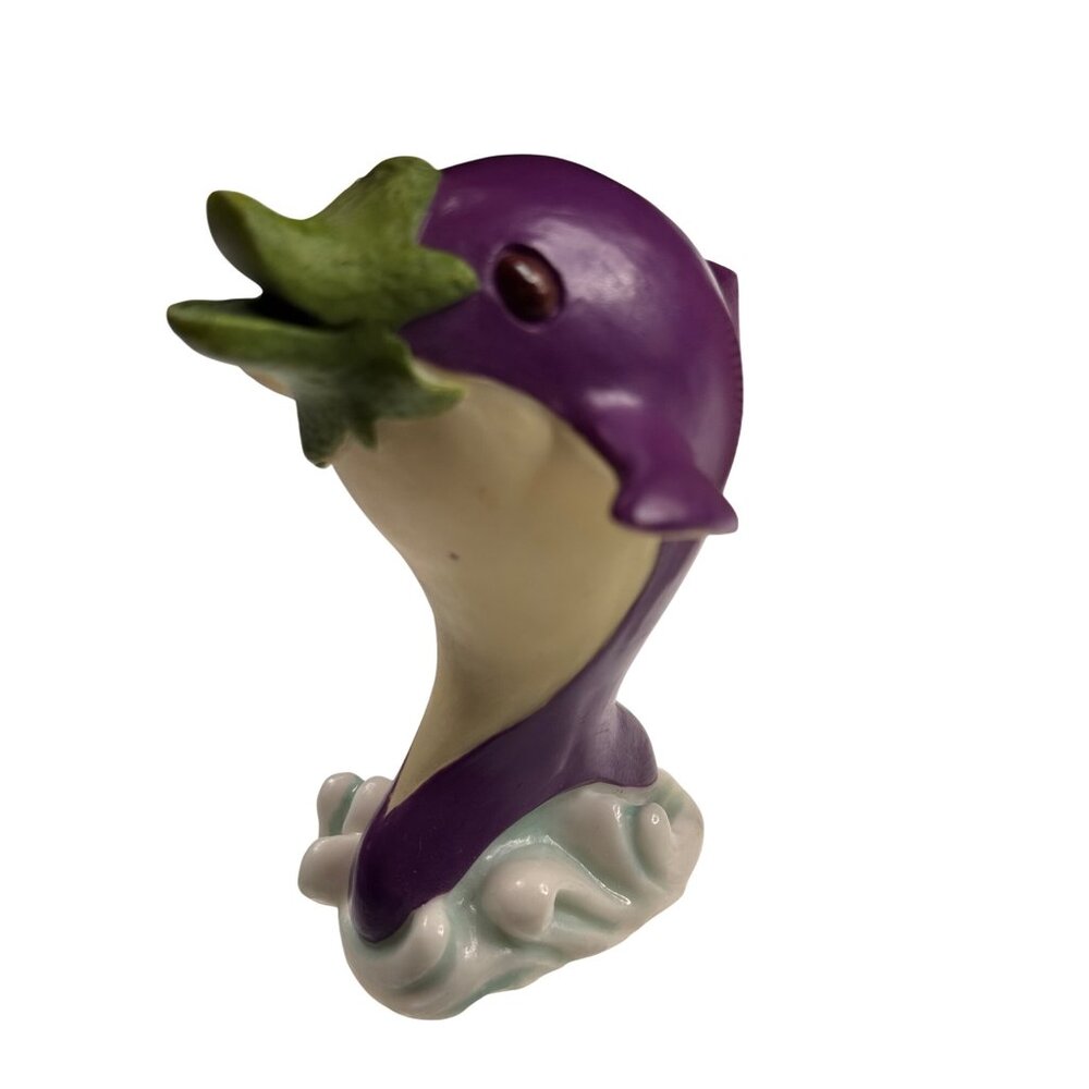Enesco Home Grown 2007 Eggplant Purple Porpoise #4008129 Resin Retired Rare Gift - Picture 5 of 13